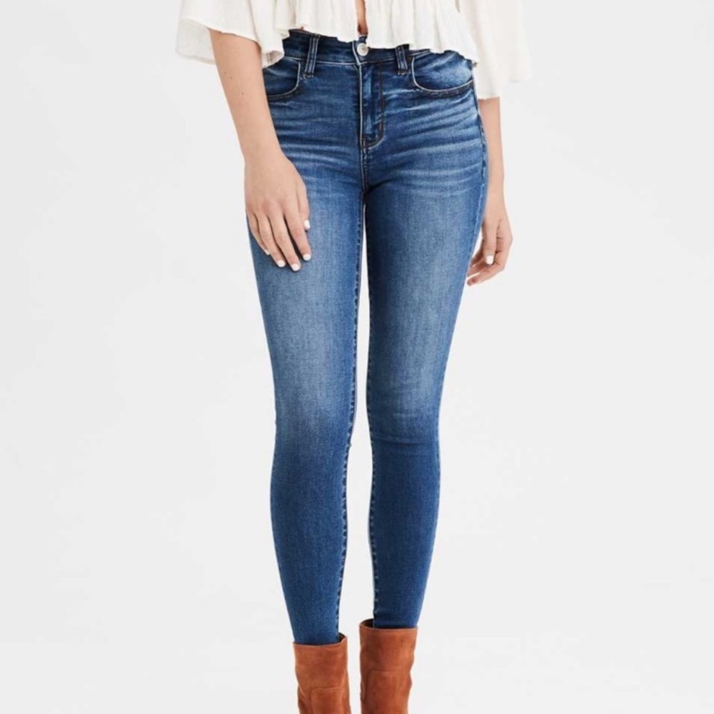 American Eagle Super Stretch Jegging Jeans Medium Wash Denim Size 8 Short